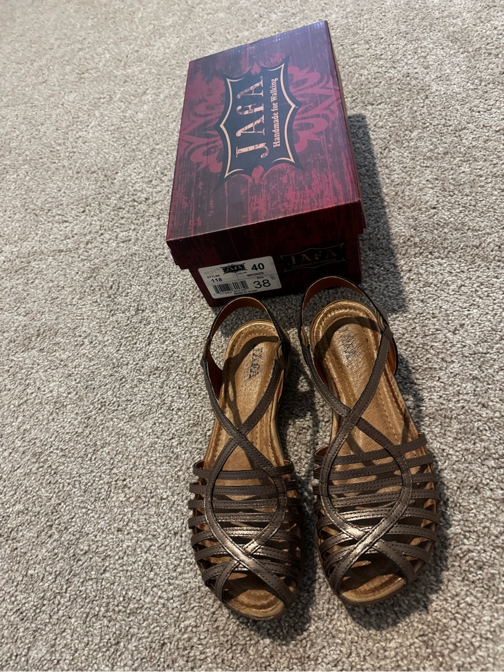 Jafa Women's Bronze Strappy Slingback Sandals